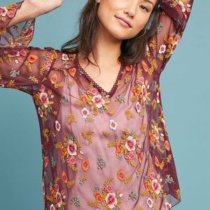 Anthropologie Ruffled Giralda Blouse
